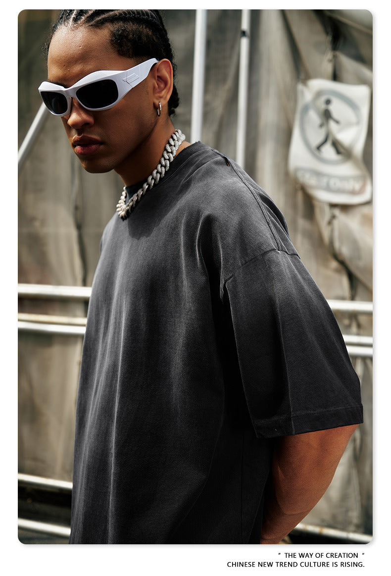 Washed Gradient Oversize Short Sleeve T-Shirt WN6070