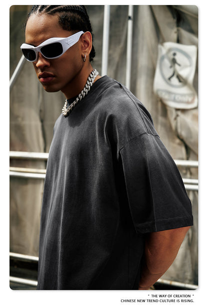 Washed Gradient Oversize Short Sleeve T-Shirt WN6070