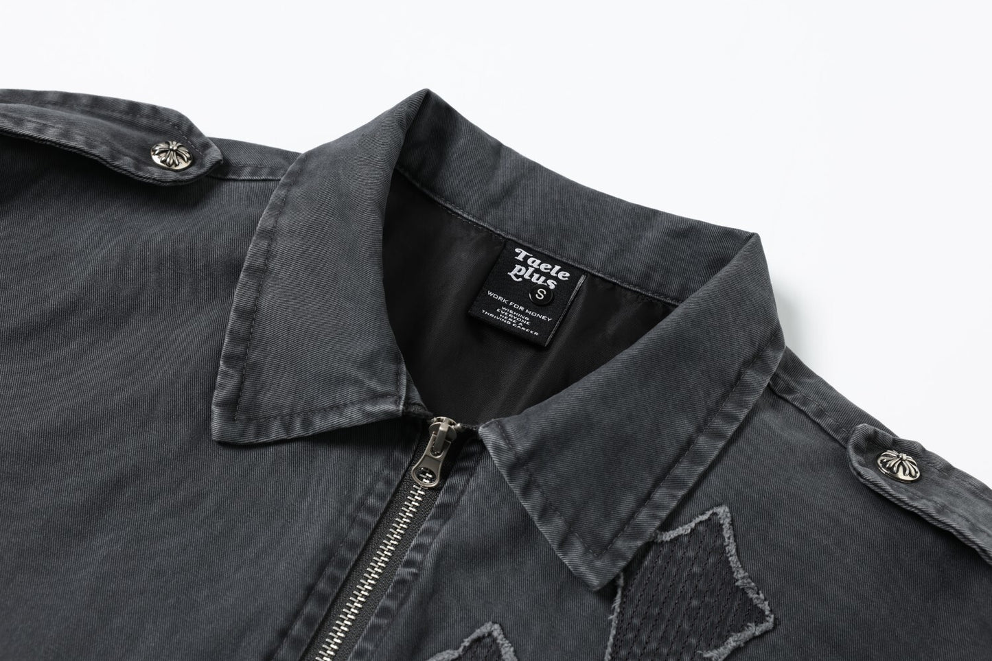 Cross Washed Workwear Zipper Jacket WN23035