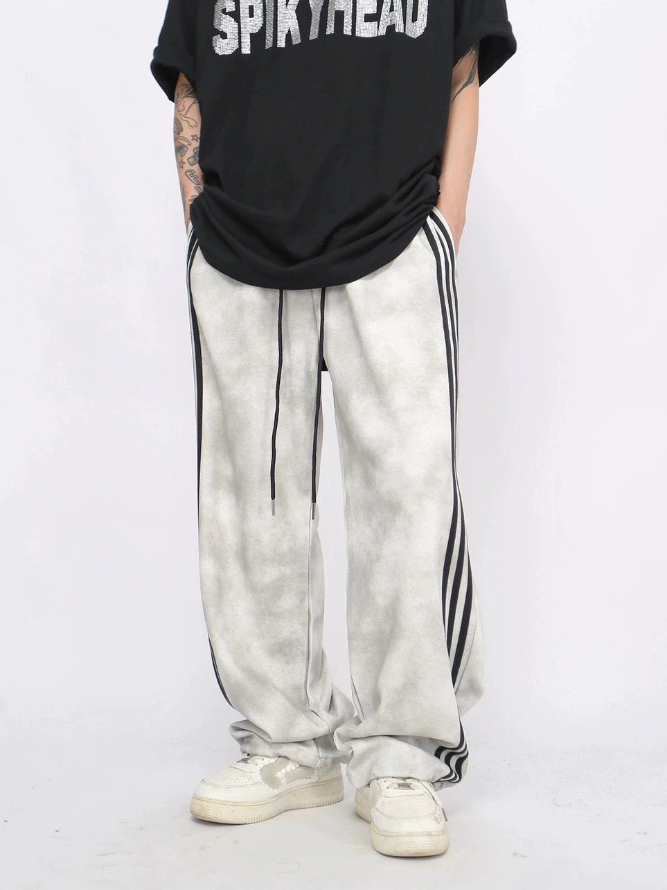 Washed Side Striped Sporty Pants WN8355