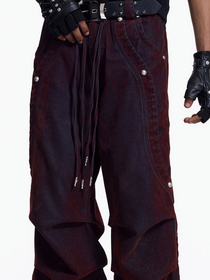Washed Drawstring Wide Leg Pants WN27455