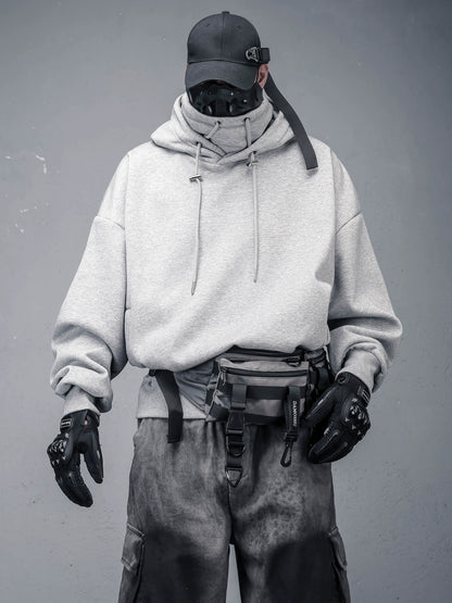 High-Neck Oversize Fleece Lining Hoodie WN22315