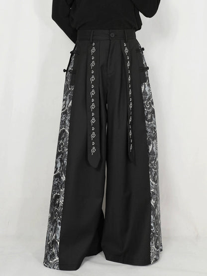 Patchwork Embroidery Wide Leg Trousers WN20166