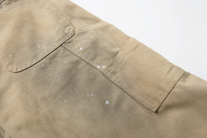Dirty Dye Paint Splatter Wide Leg Denim Jeans WN25681
