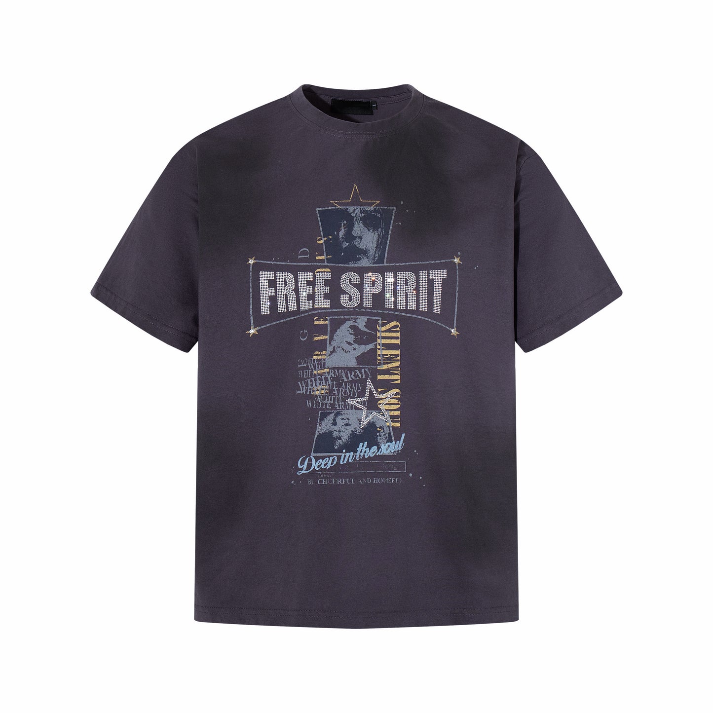 Washed Damage Print Short Sleeve T-Shirt WN24460