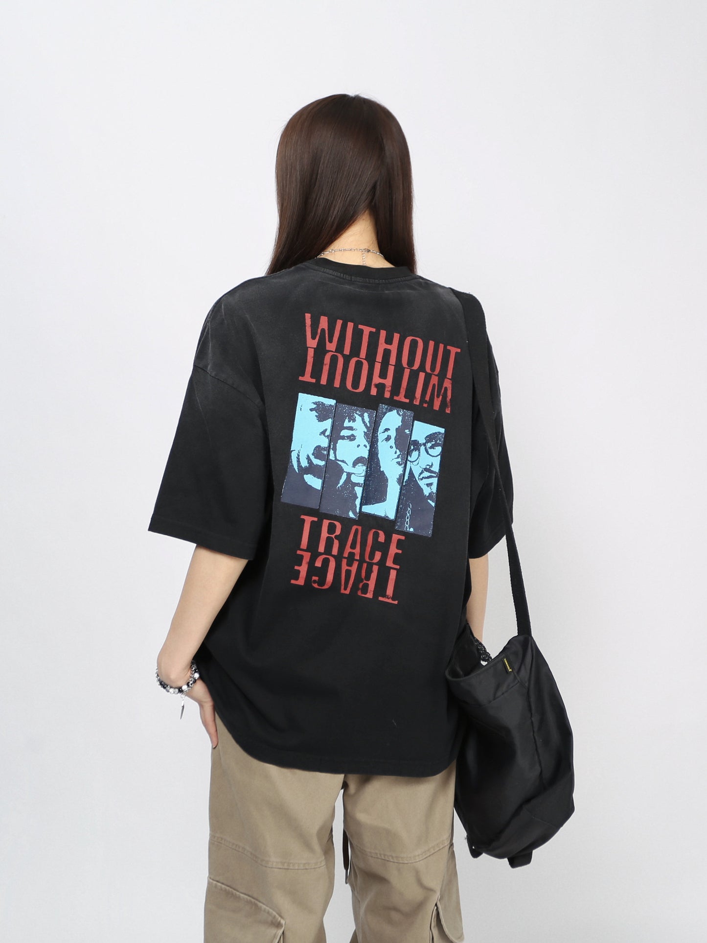 Washed Graphic Print Oversize Short Sleeve T-Shirt WN24434