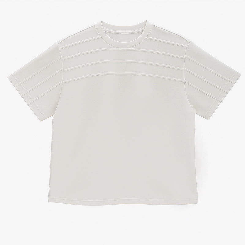 Patchwork Shoulder-Pad Short Sleeve T-Shirt & Pants Setup WN18637