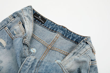 Washed Damage Flare Denim Jeans WN26068