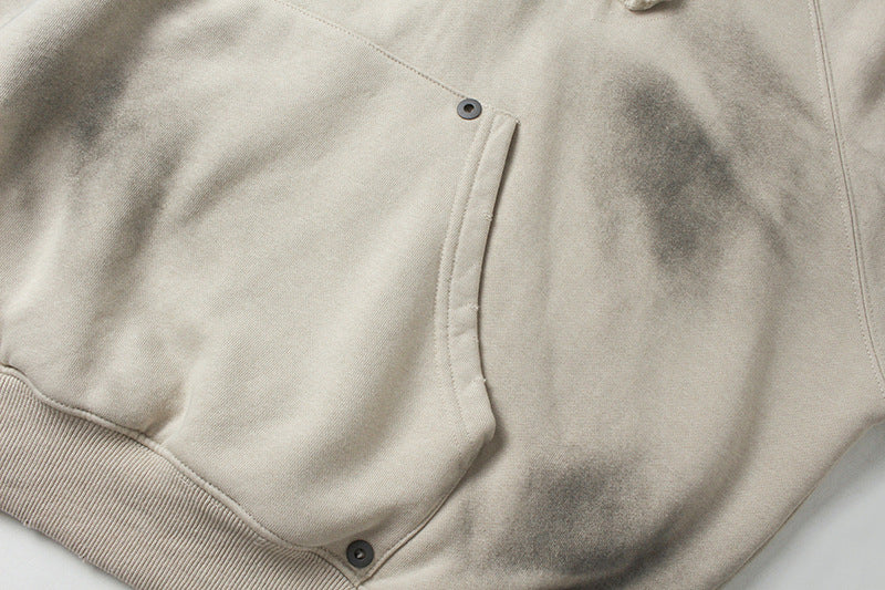 Heavyweight Washed Patch Embroidery Pullover Hoodie WN25660