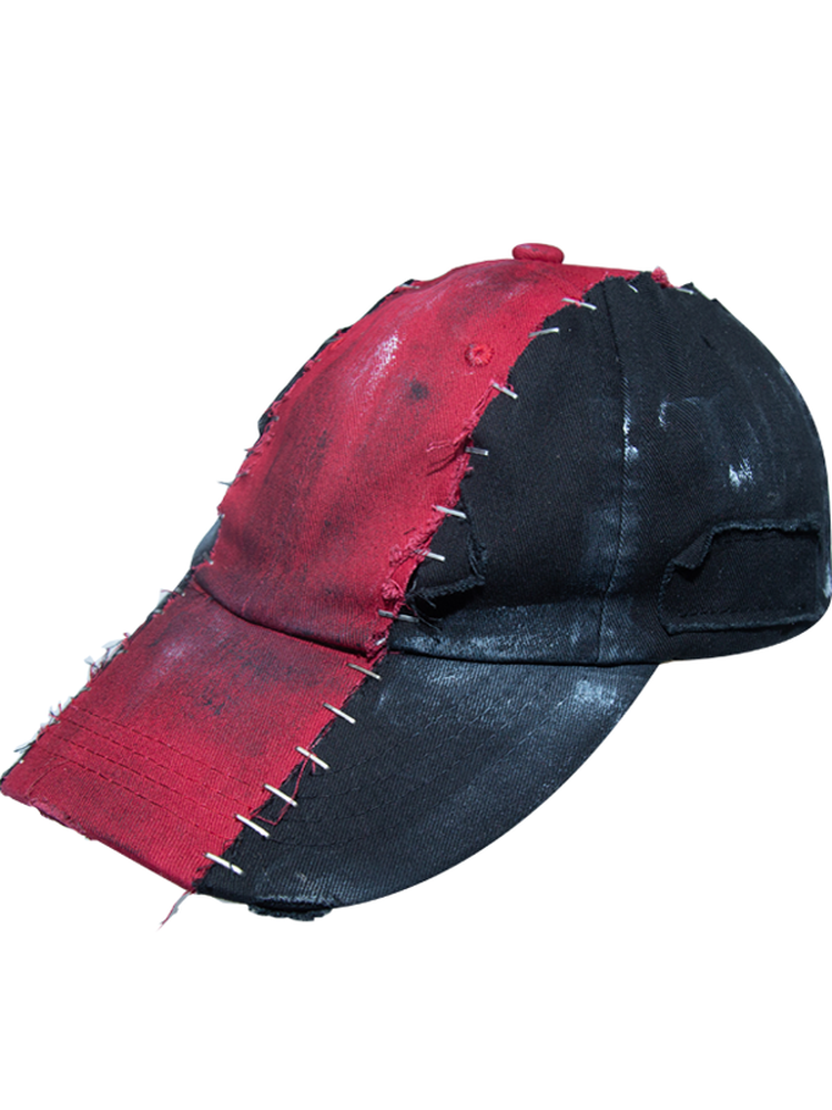 Patchwork Damage Tie-Dye Curved-Brim Cap WN21126