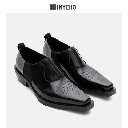 Floral Embroidery Pointed-Toe Loafers WN20605