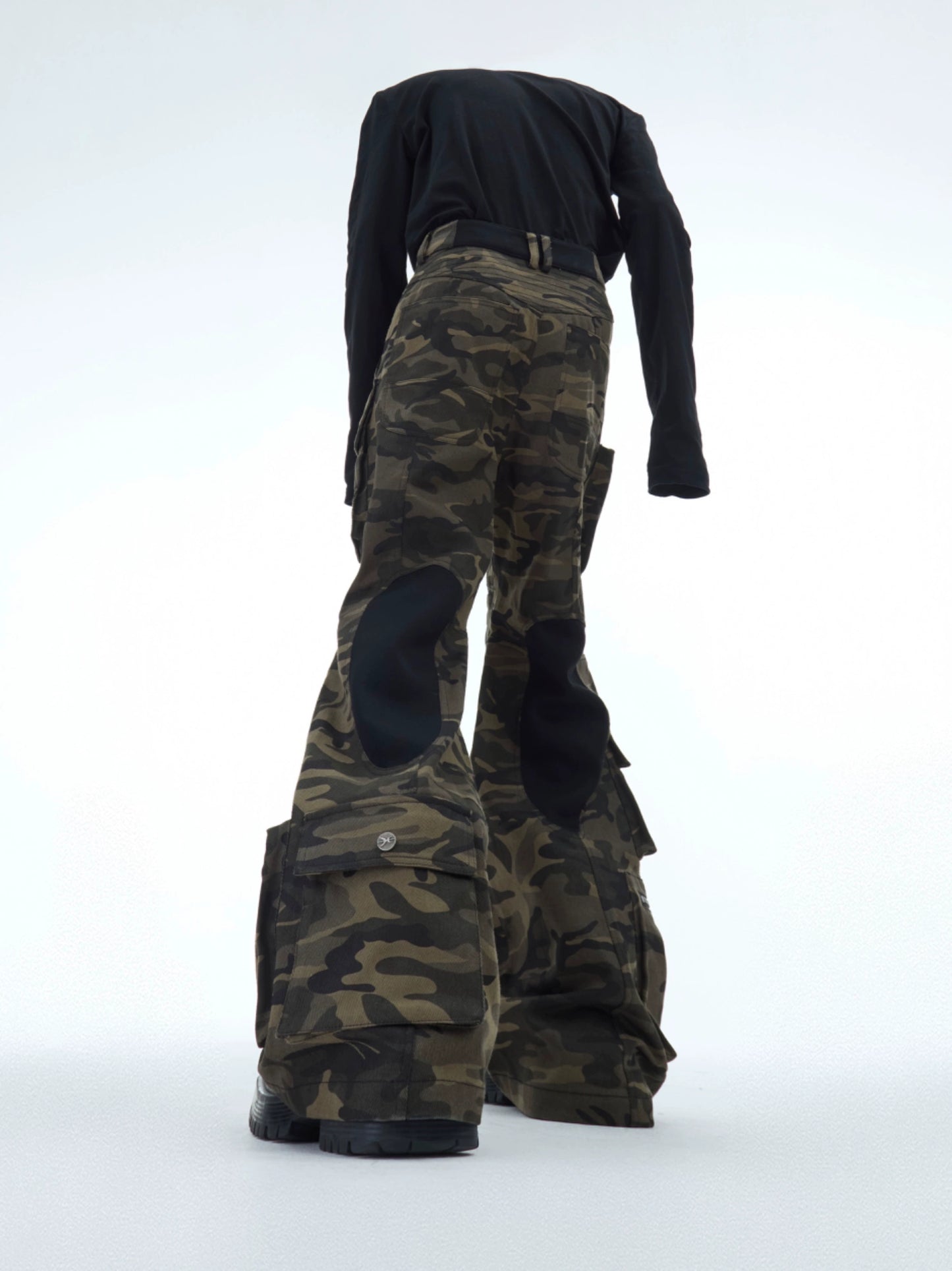 Washed Camouflage Multi-Pocket Cargo Pants WN11627