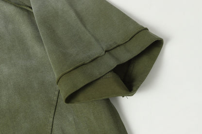 Washed Damage Raw Edge Short Sleeve T-Shirt WN23056