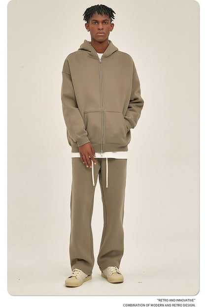 Oversize Heavyweight Zipper Hoodie & Heavyweight Sweatpants Setup WN6640-K
