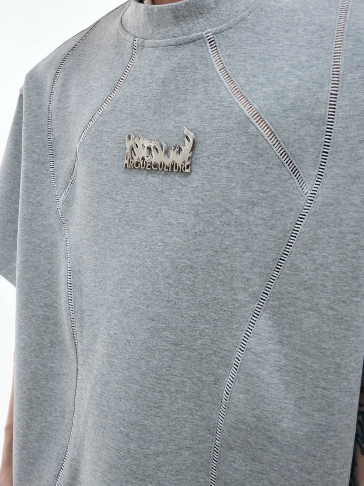 Deconstructed Metal Detail Short Sleeve T-Shirt WN18387