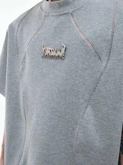 Deconstructed Metal Detail Short Sleeve T-Shirt WN18387