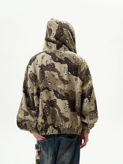 Camouflage Zipper Hooded Jacket WN9473