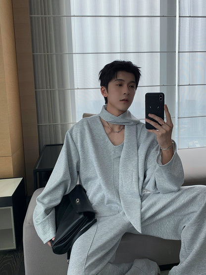 V-Neck Long Sleeve T-Shirt & Sporty Pants Setup WN20405