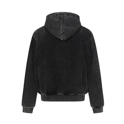 Heavyweight Washed Deconstructed Pullover Hoodie WN23037