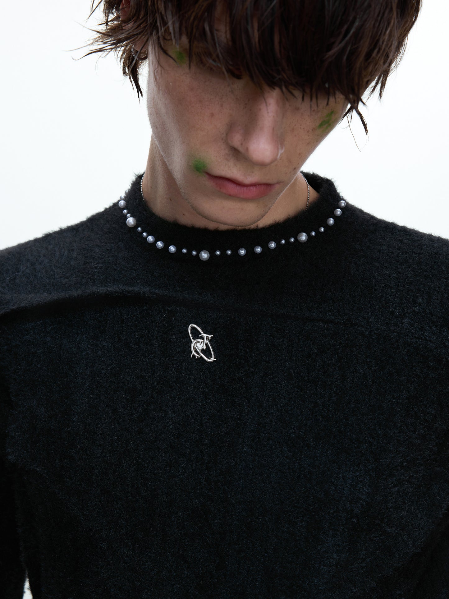 Blushed Pearl-Embellished Long-Sleeve T-Shirt WN22680