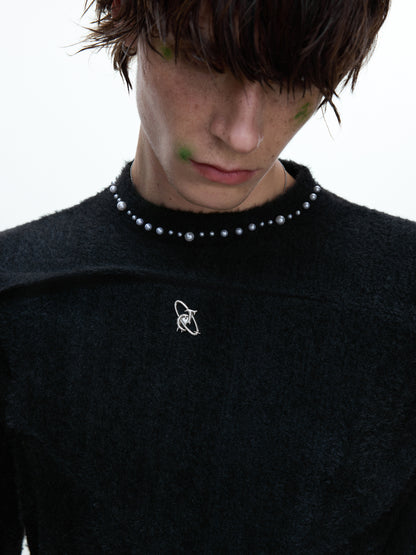 Blushed Pearl-Embellished Long-Sleeve T-Shirt WN22680