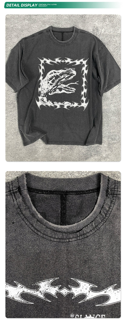 Snake Print Digital Spray Short Sleeve T-Shirt WN16272