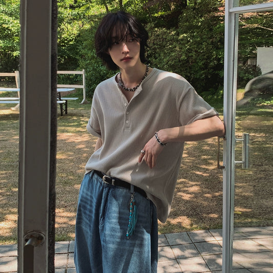 Henley Neck Short Sleeve T-Shirt WN20228