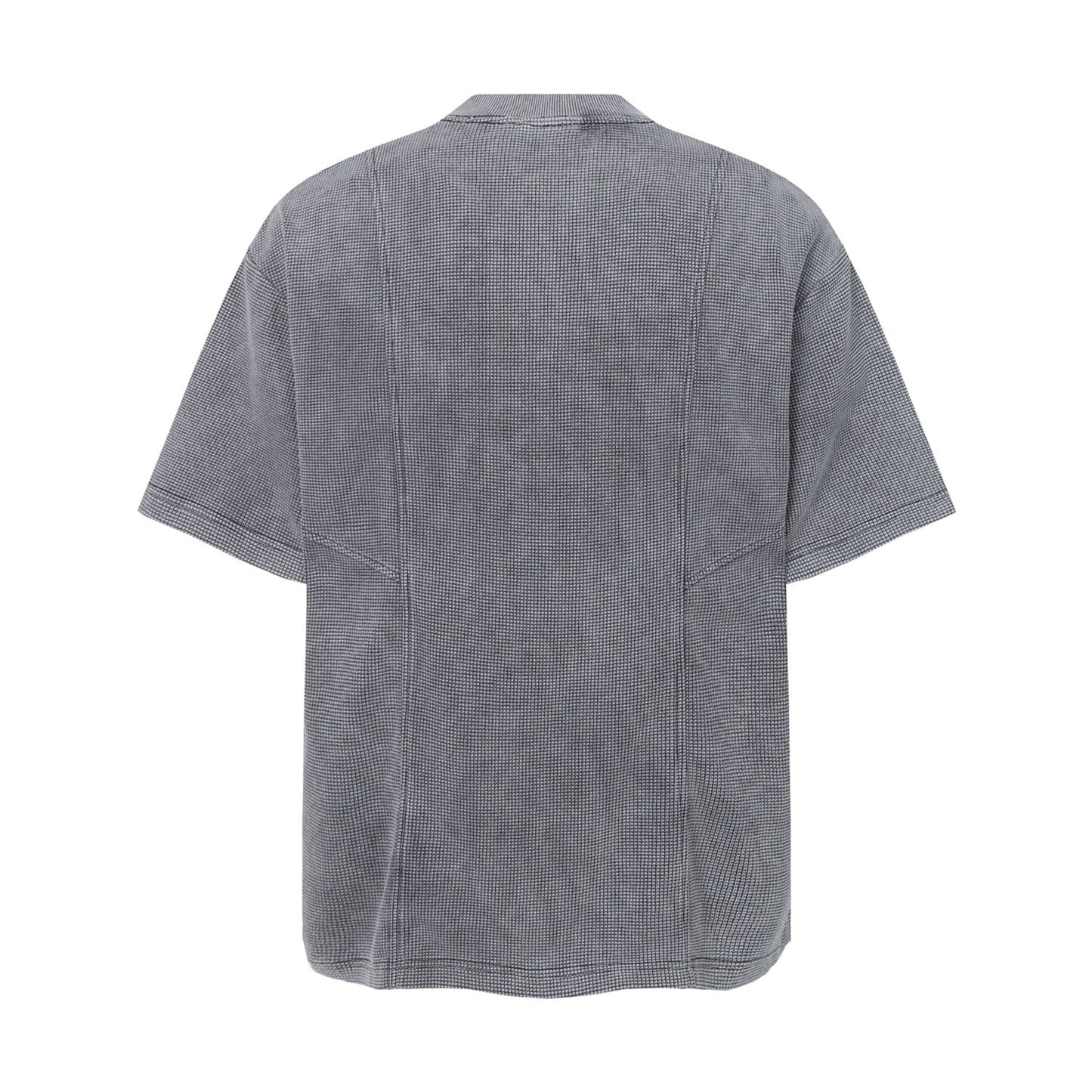 Waffle Henley Zipper Oversize Short Sleeve T-Shirt WN26900