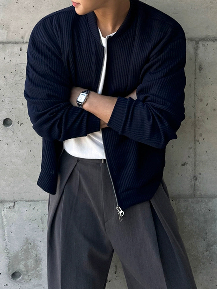 Standing-Collar Double Zipper Cardigan WN20239