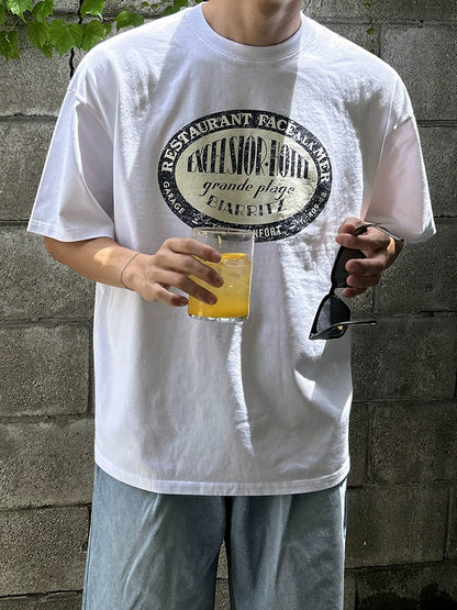 Graphic Letter Print Oversize Short Sleeve T-Shirt WN20293