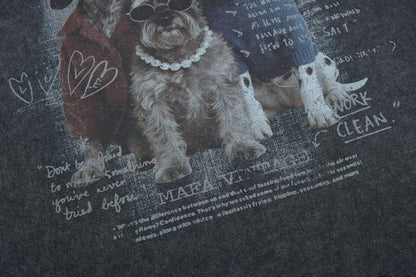 Washed Dog Graphic Cotton Oversize Short Sleeve T-Shirt WN25739