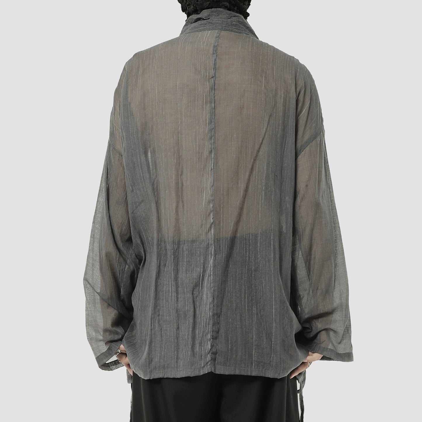 Slightly Sheer Lace-Up Shirt WN20494