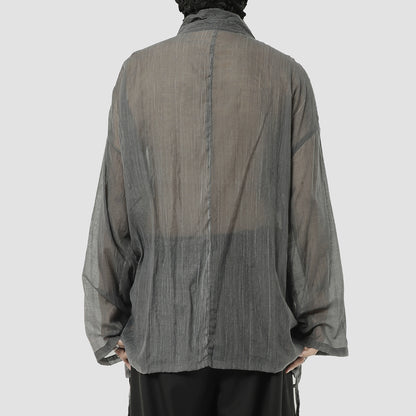 Slightly Sheer Lace-Up Shirt WN20494