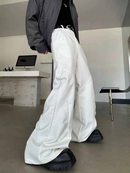 Pleats Draped Flare Wide Leg Trousers WN16749