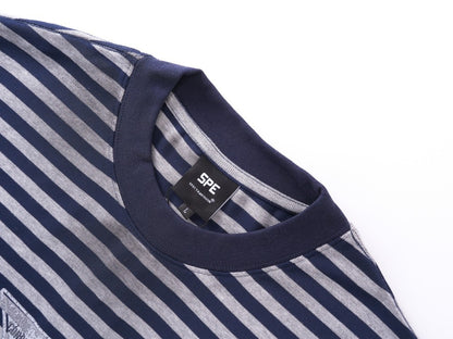 Cross Stripe Heavyweight Drop-Shoulder Oversize Short Sleeve T-Shirt WN27867
