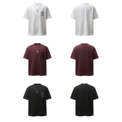 Necklece Design Heavyweight Washed Oversize Short Sleeve T-Shirt WN25730