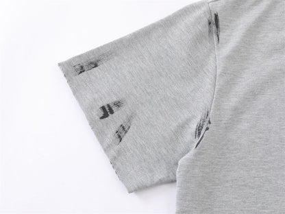 Paint Letter Short Sleeve T-Shirt WN26752