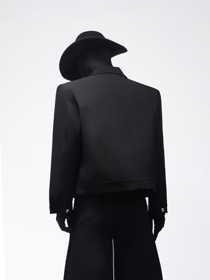 Studs Line Short Jacket & Studs Line Flare Trousers Setup WN23715