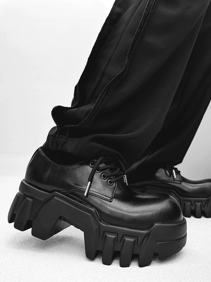 Thick Sole PU Leather Derby Shoes WN21272