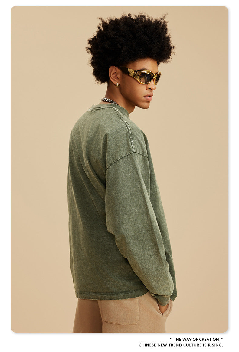 Oversize Washed Long-sleeve t-shirt WN6053