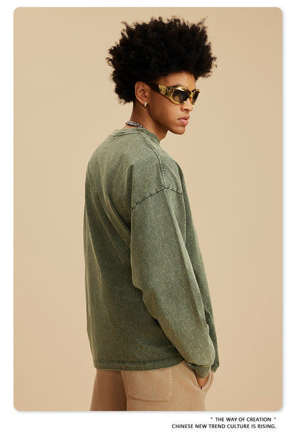 Oversize Washed Long-sleeve t-shirt WN6053