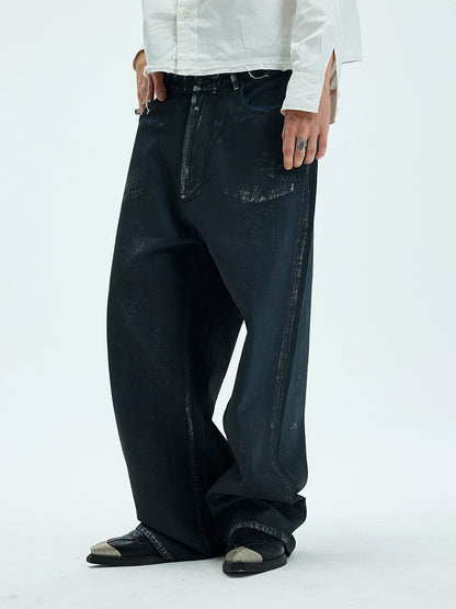 Washed Wide Leg Denim Jeans WN9077