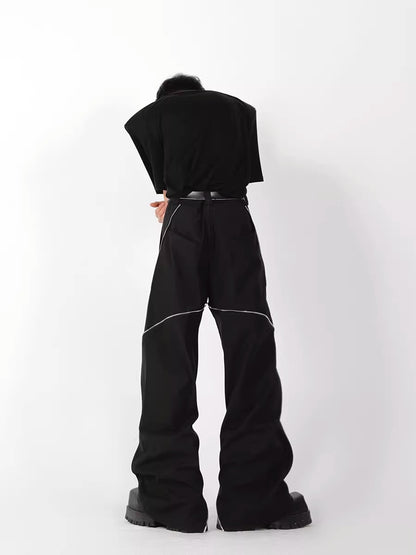 Zipper Slit Micro Flare Trousers WN6994