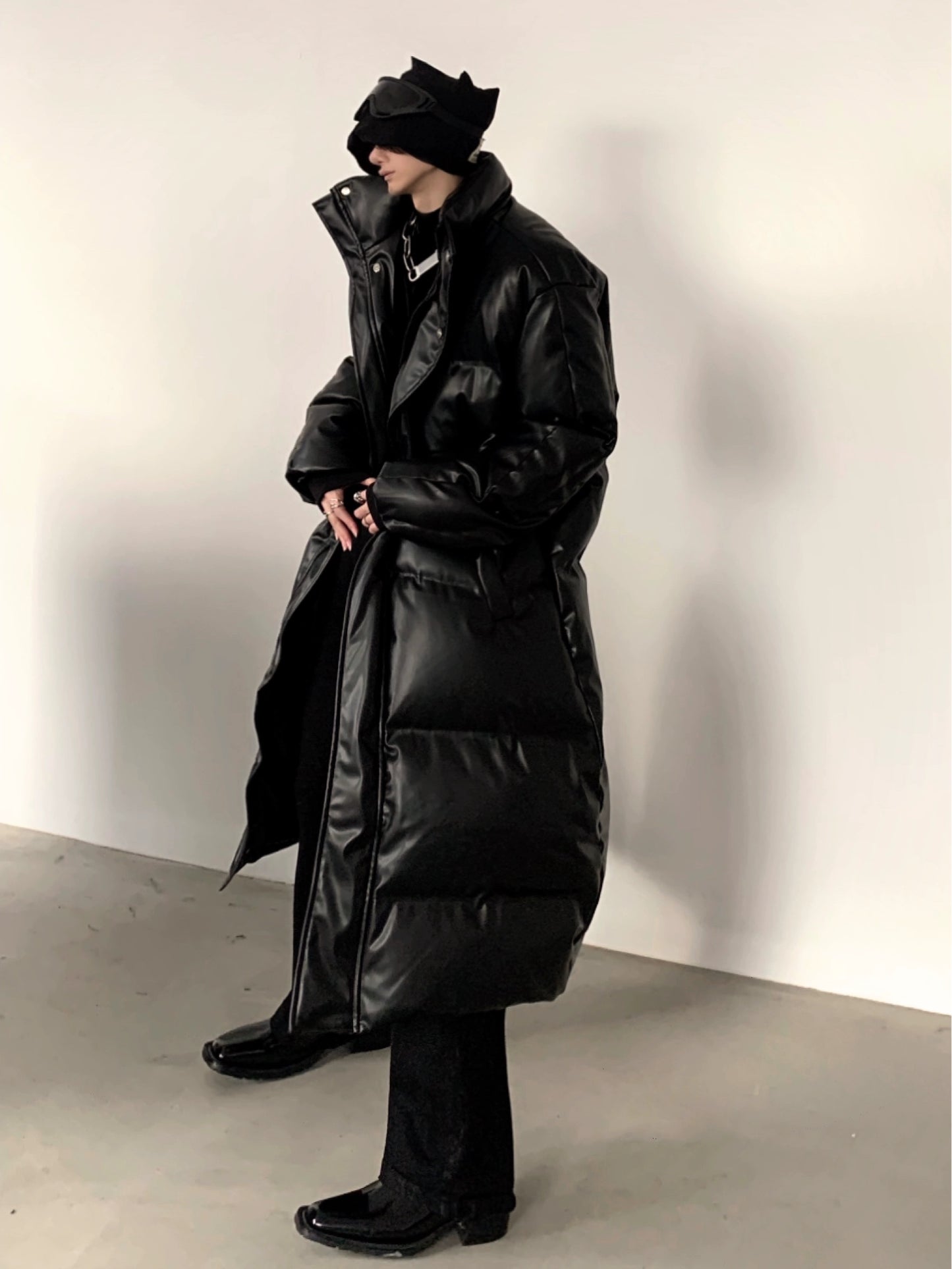 PU Leather Thick Puffer Coat WN9102