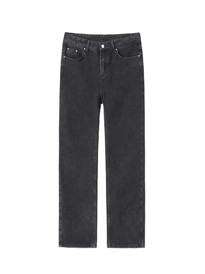 Washed Wide-Leg Straight Denim Jeans WN6665