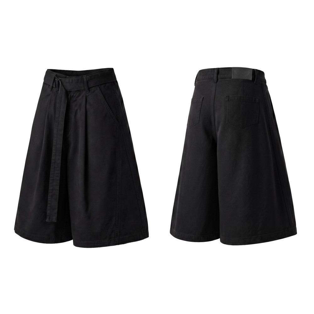 Washed Wide Leg Half Pants WN28051