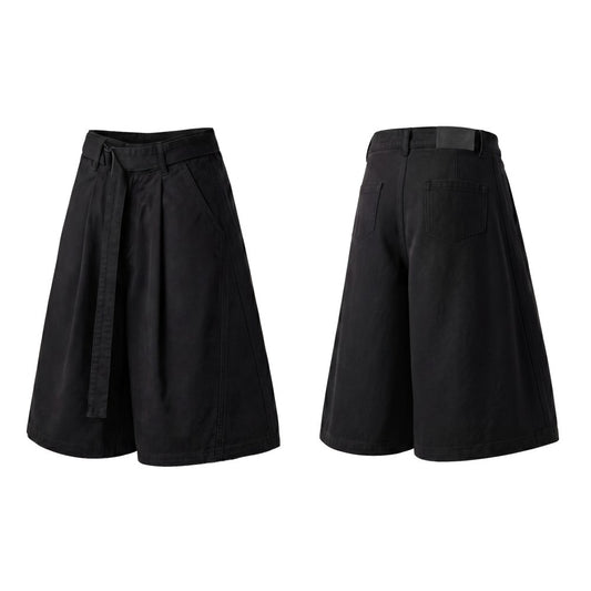 Washed Wide Leg Half Pants WN28051