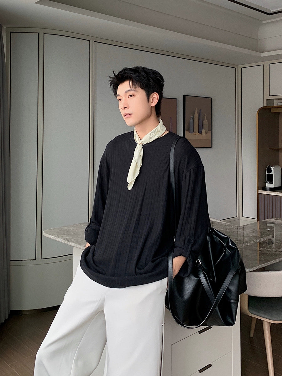 Waffle Knit Long Sleeve T-Shirt WN20396