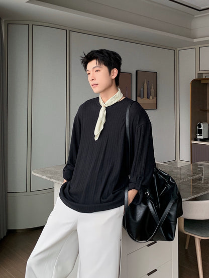 Waffle Knit Long Sleeve T-Shirt WN20396