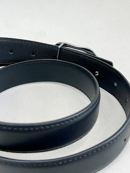 Irregular Metal Circular Buckle Leather Belt WN7386